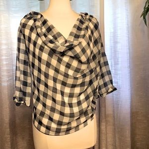 NWT She + Sky silk checkered blouse